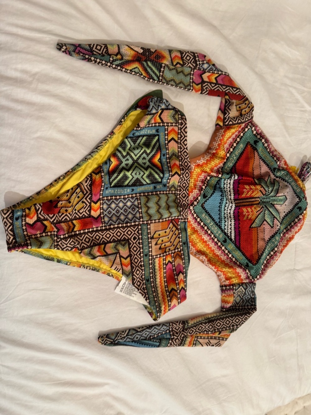 FARM Rio Multicolor Palm-Graphic Halter One-Piece swimsuit - Picture 5 of 7